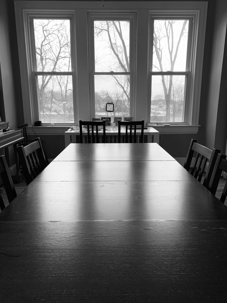 Our dining room work space
